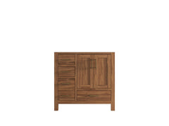 Malibu Teak Wood 36 in. W x 22 in. D Right Offset Sink Bathroom Vanity - photo 8