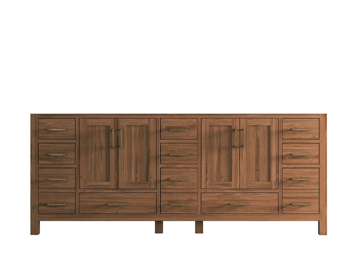 Malibu Teak Wood 84 in. W x 22 in. D Double Sink Bathroom Vanity - photo 5