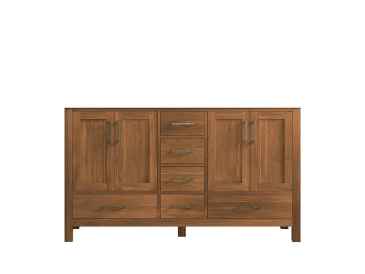 Malibu Teak Wood 60 in. W x 22 in. D Double Sink Bathroom Vanity - photo 5