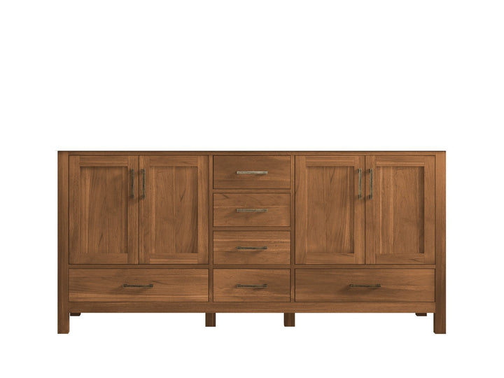 Malibu Teak Wood 72 in. W x 22 in. D Double Sink Bathroom Vanity - photo 4