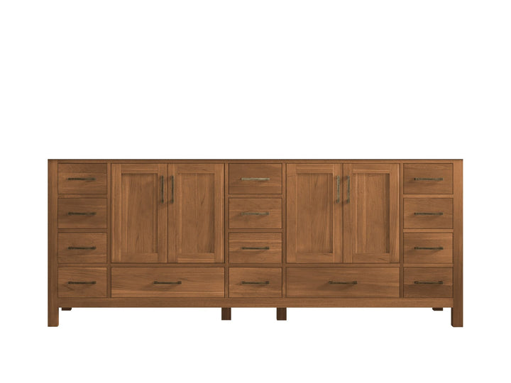 Malibu Teak Wood 84 in. W x 22 in. D Double Sink Bathroom Vanity - photo 5