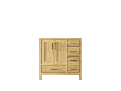 Malibu Teak Wood 36 in. W x 22 in. D Left Offset Sink Bathroom Vanity