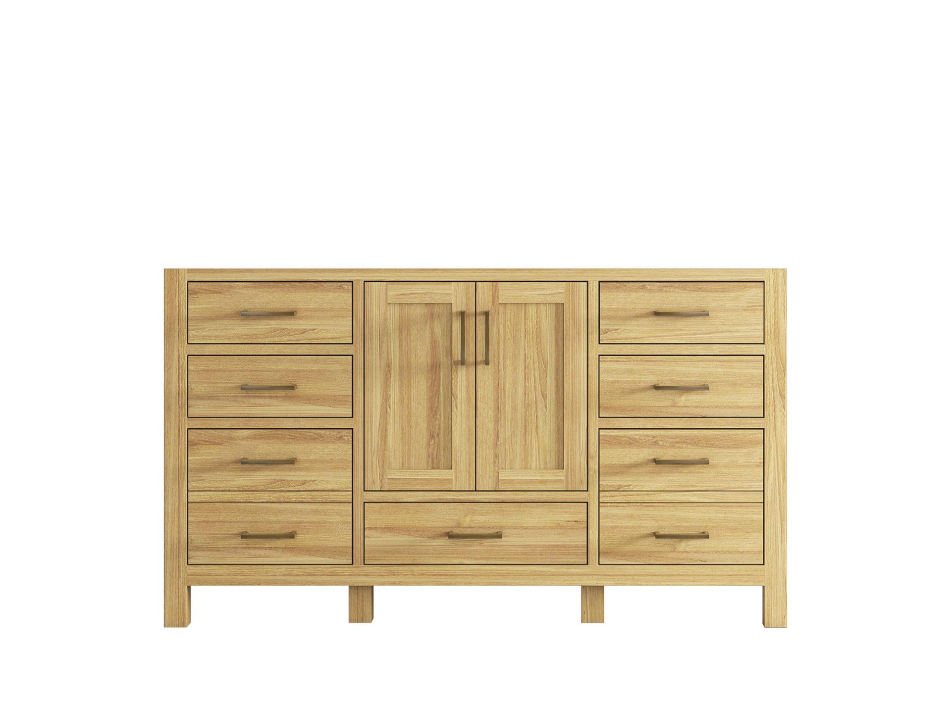 Malibu Teak Wood 60 in. W x 22 in. D Single Sink Bathroom Vanity