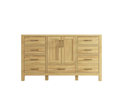 Malibu Teak Wood 60 in. W x 22 in. D Single Sink Bathroom Vanity