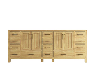 Malibu Teak Wood 84 in. W x 22 in. D Double Sink Bathroom Vanity