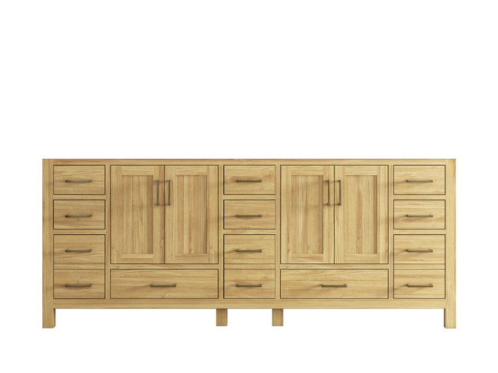Malibu Teak Wood 84 in. W x 22 in. D Double Sink Bathroom Vanity - photo 8