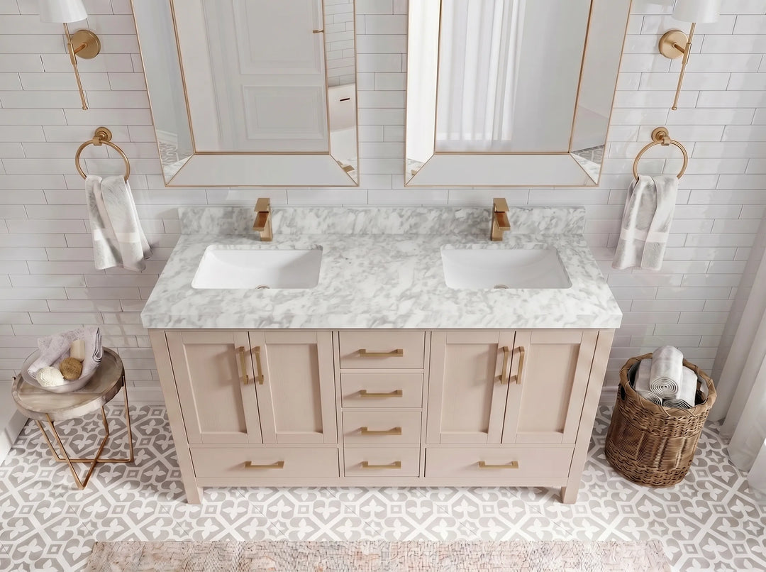 Malibu 60 in. W x 22 in. D Double Sink Bathroom Vanity | 
              
                Pink
                
                  
             - MLB_PNK_WHQZ_60D - photo №31