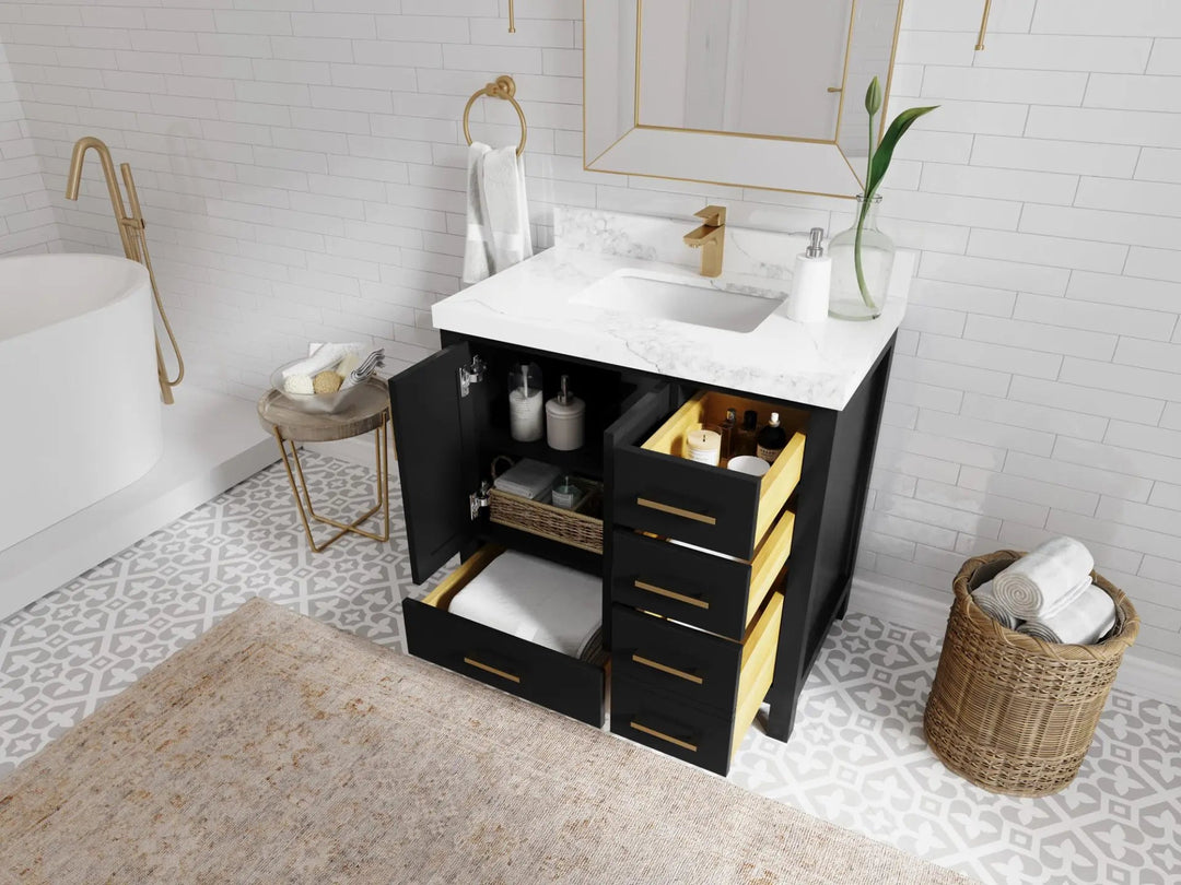 Malibu 36 in. W x 22 in. D Bathroom Vanity Center Sink
