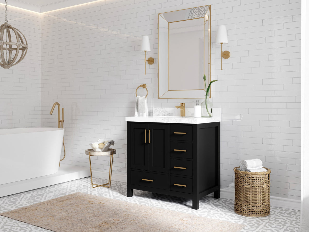 Malibu 36 in. W x 22 in. D Bathroom Vanity Center Sink