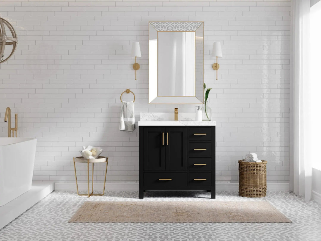 Malibu 36 in. W x 22 in. D Bathroom Vanity Center Sink