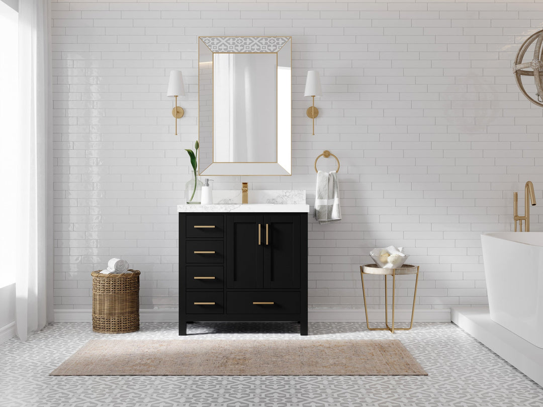 Malibu 36 in. W x 22 in. D Bathroom Vanity Center Sink 2