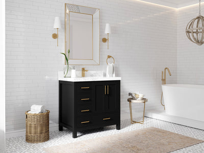 Malibu 36 in. W x 22 in. D with Center Sink Bathroom Vanity
