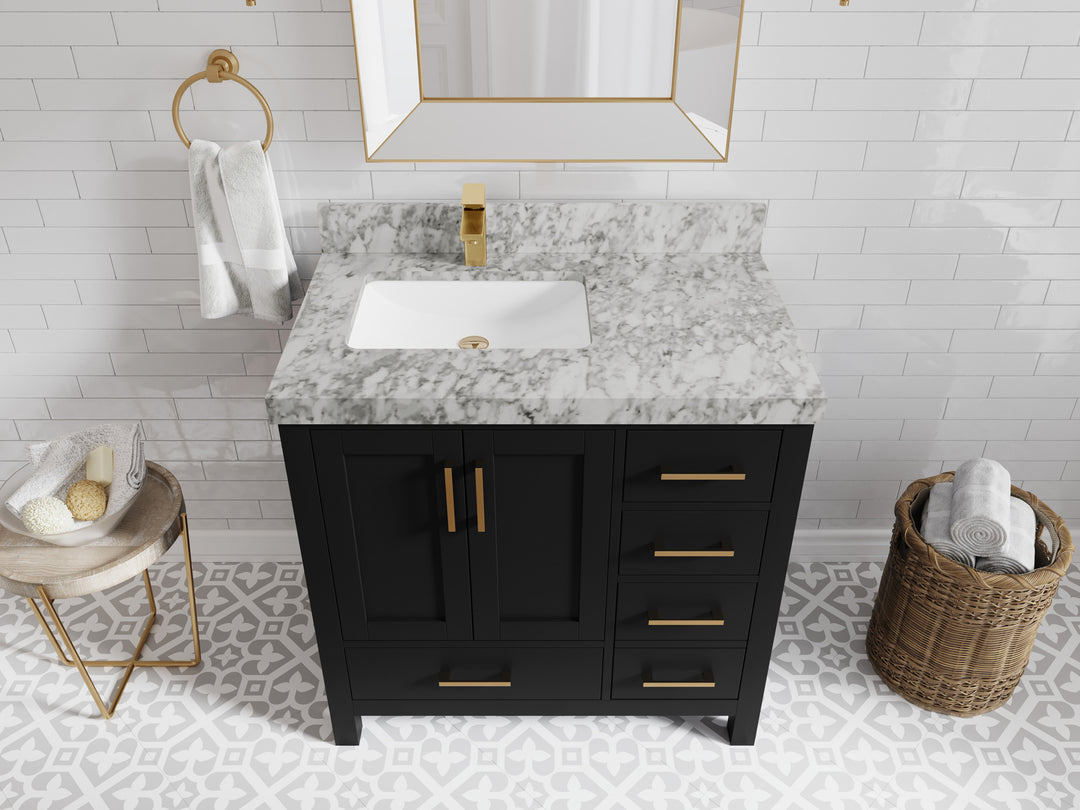 Malibu 36 in. W x 22 in. D Bathroom Vanity Center Sink