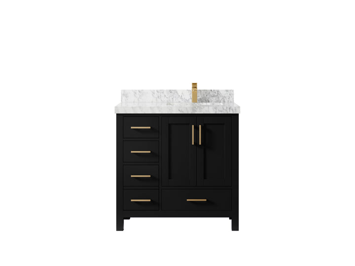 Malibu 36 in. W x 22 in. D Right Offset Sink Bathroom Vanity - photo 11
