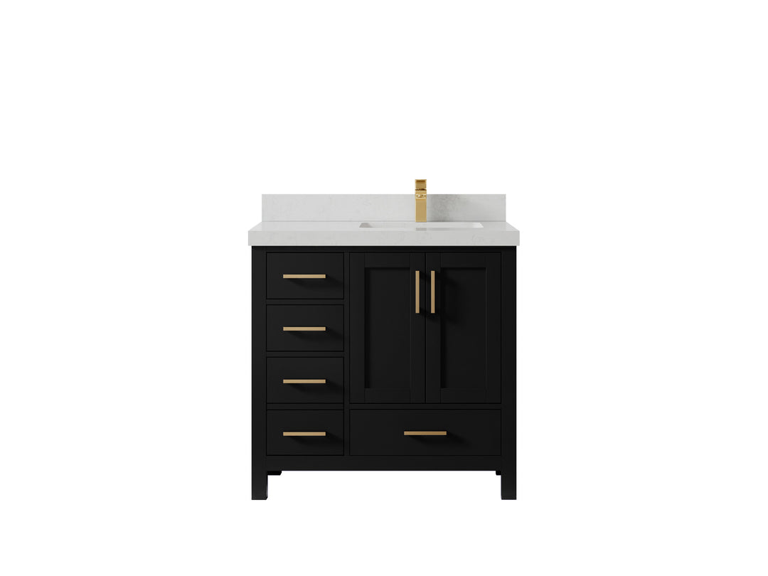 Malibu 36 in. W x 22 in. D Right Offset Sink Bathroom Vanity