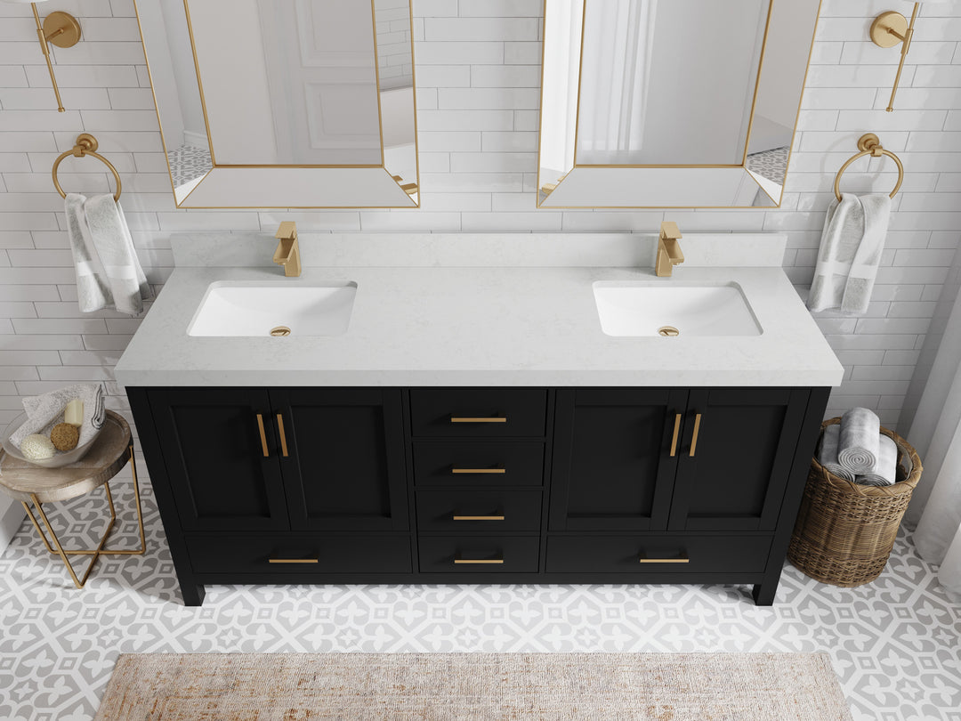 Malibu 72 in. W x 22 in. D Double Sink Bathroom Vanity