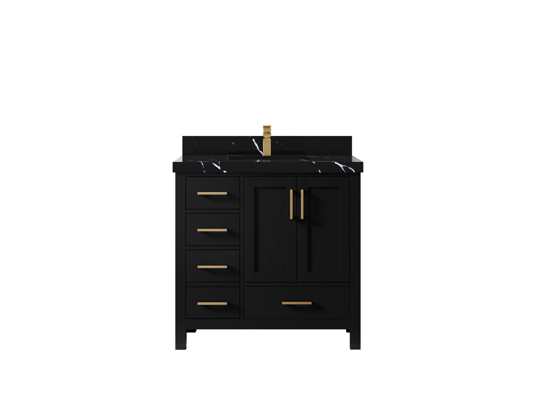 Malibu 36 in. W x 22 in. D Bathroom Vanity Center Sink 2