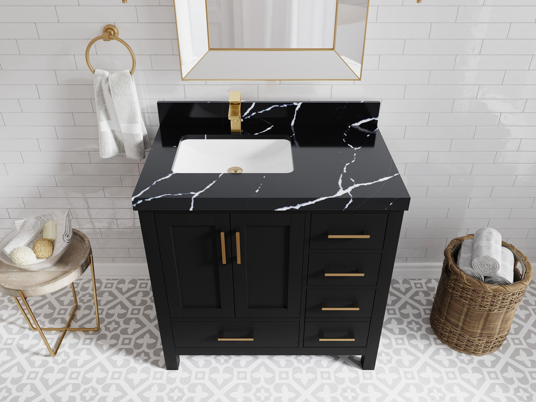 Malibu 36 in. W x 22 in. D Bathroom Vanity Center Sink