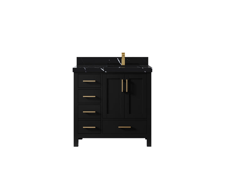Malibu 36 in. W x 22 in. D Right Offset Sink Bathroom Vanity - photo 9