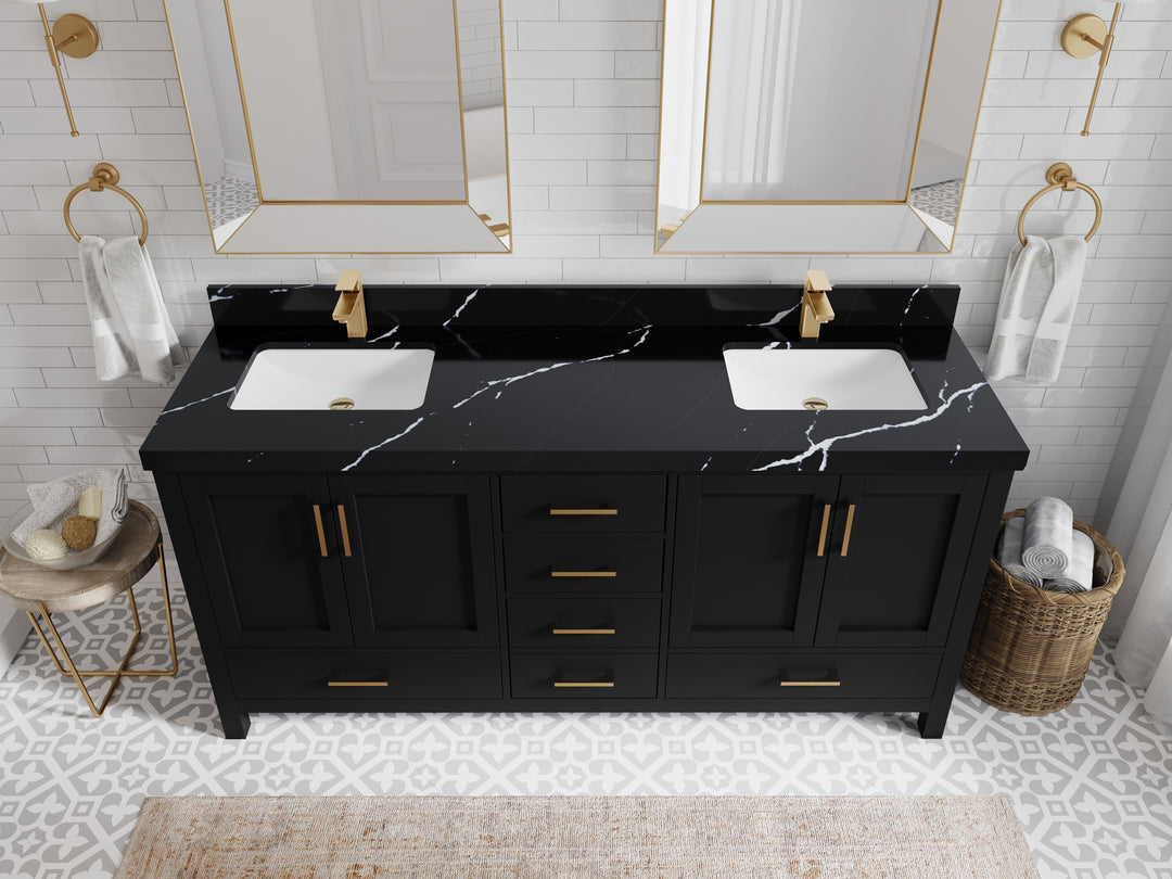 Malibu 72 in. W x 22 in. D Double Sink Bathroom Vanity
