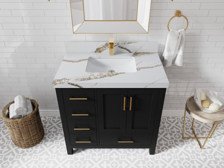 Malibu 36 in. W x 22 in. D Bathroom Vanity Center Sink 2 - photo 10