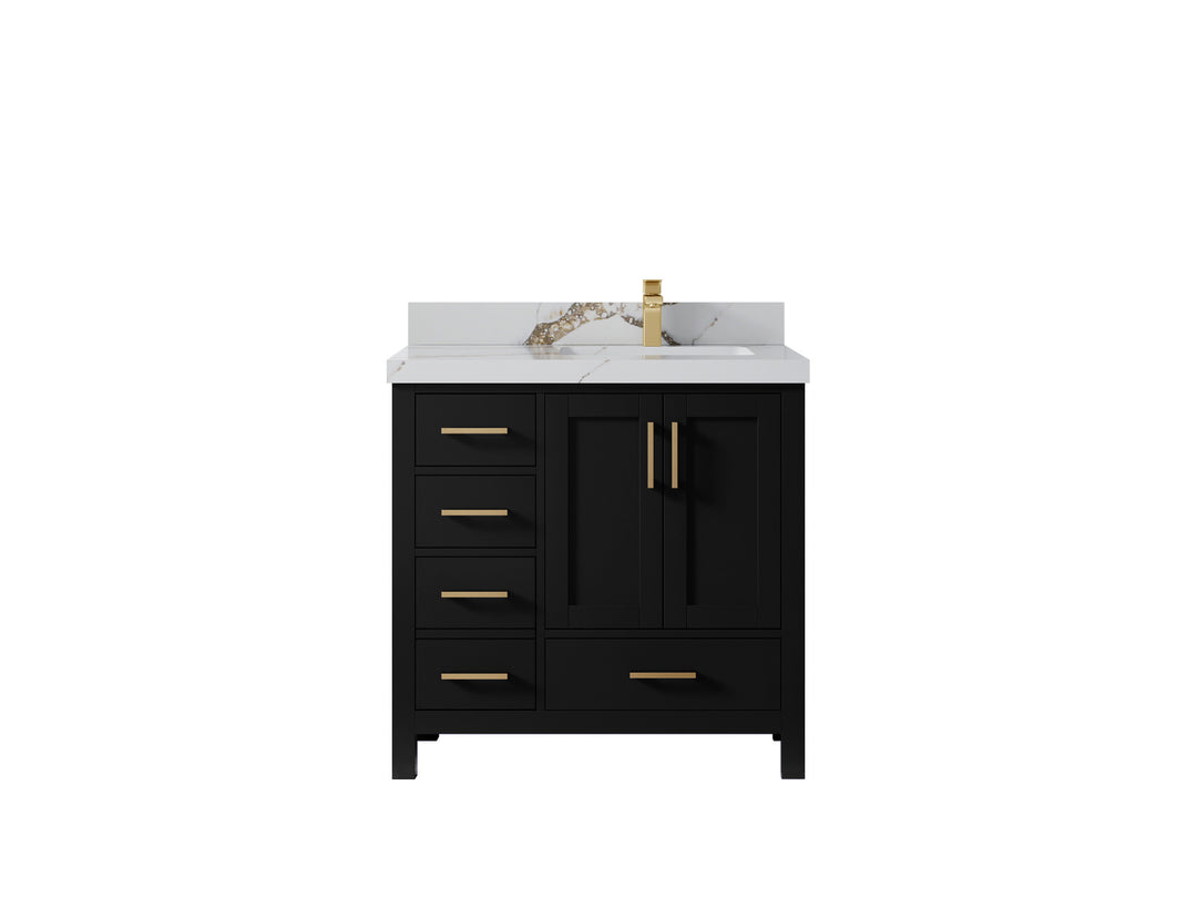 Malibu 36 in. W x 22 in. D Right Offset Sink Bathroom Vanity