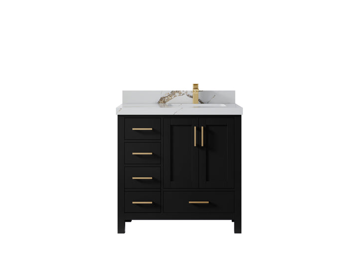 Malibu 36 in. W x 22 in. D Right Offset Sink Bathroom Vanity - photo 15
