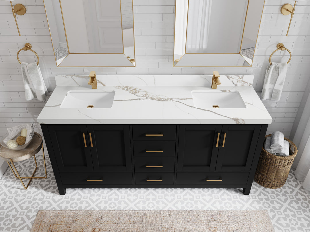 Malibu 72 in. W x 22 in. D Double Sink Bathroom Vanity