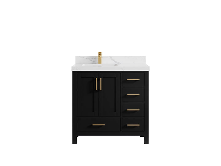 Malibu 36 in. W x 22 in. D Left Offset Sink Bathroom Vanity - photo 26