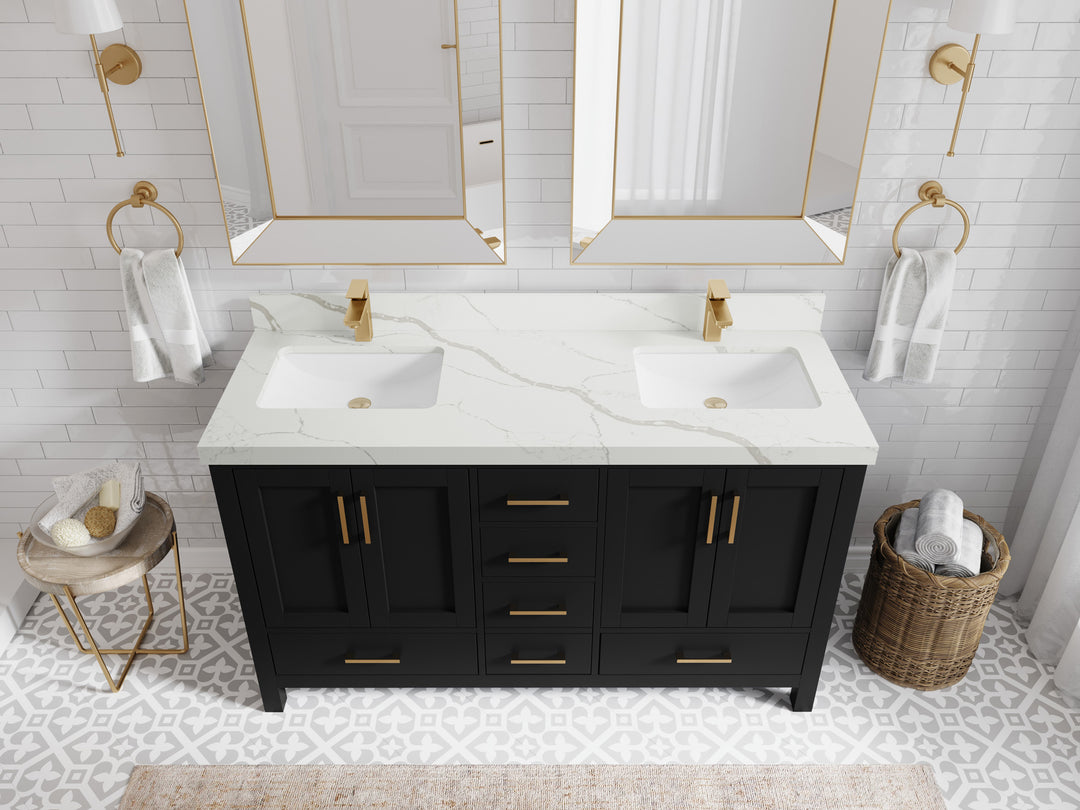 Malibu 60 in. W x 22 in. D Double Sink Bathroom Vanity