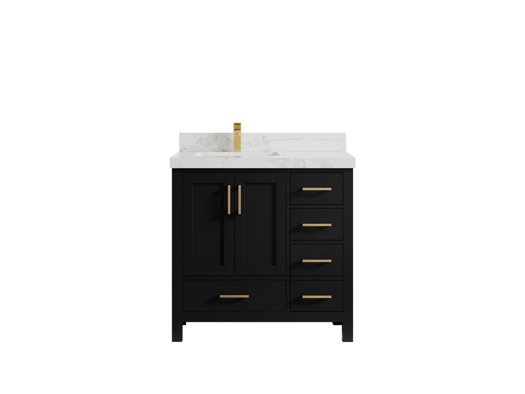 Malibu 36 in. W x 22 in. D Left Offset Sink Bathroom Vanity