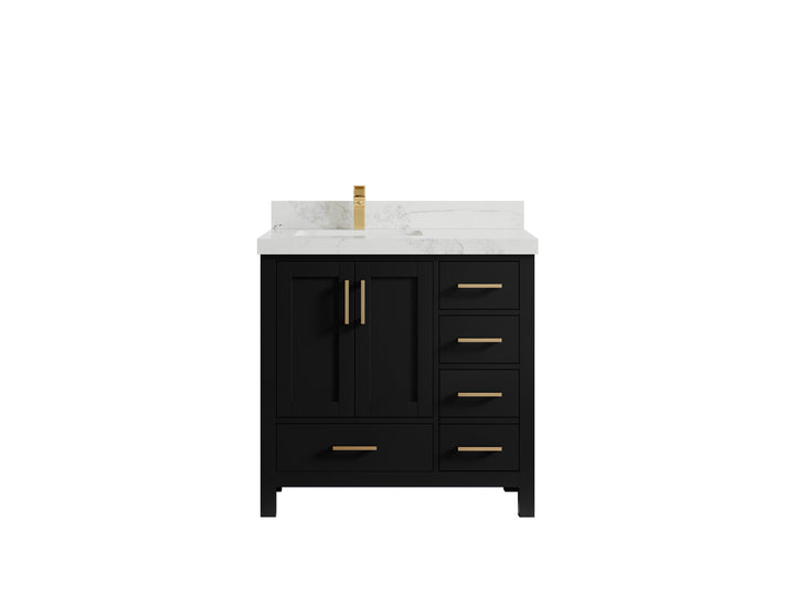 Malibu 36 in. W x 22 in. D Left Offset Sink Bathroom Vanity - photo 19