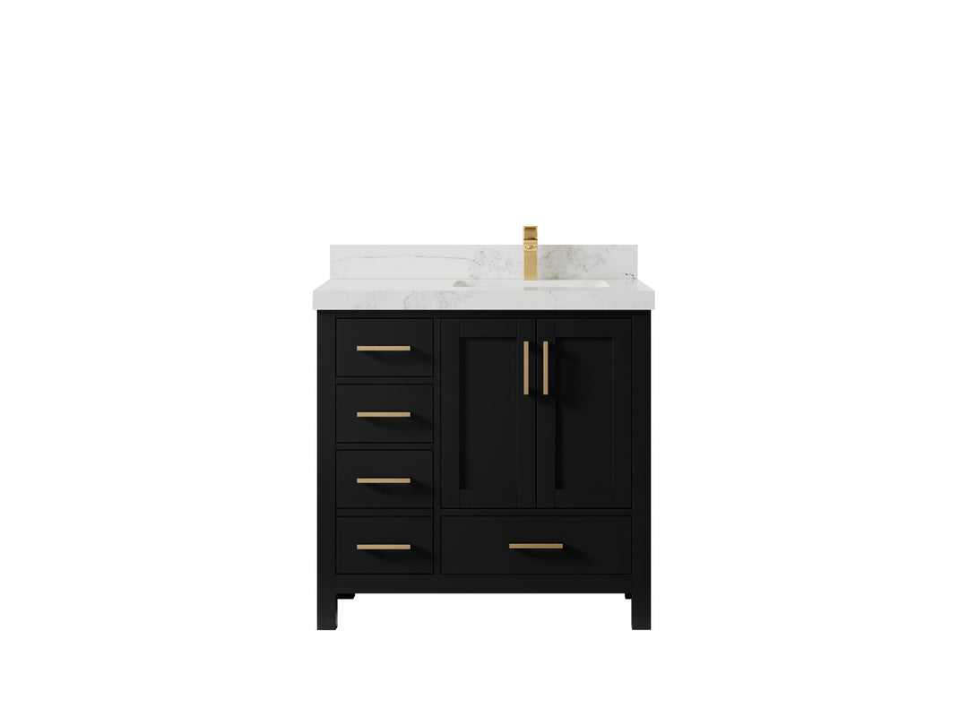 Malibu 36 in. W x 22 in. D Right Offset Sink Bathroom Vanity