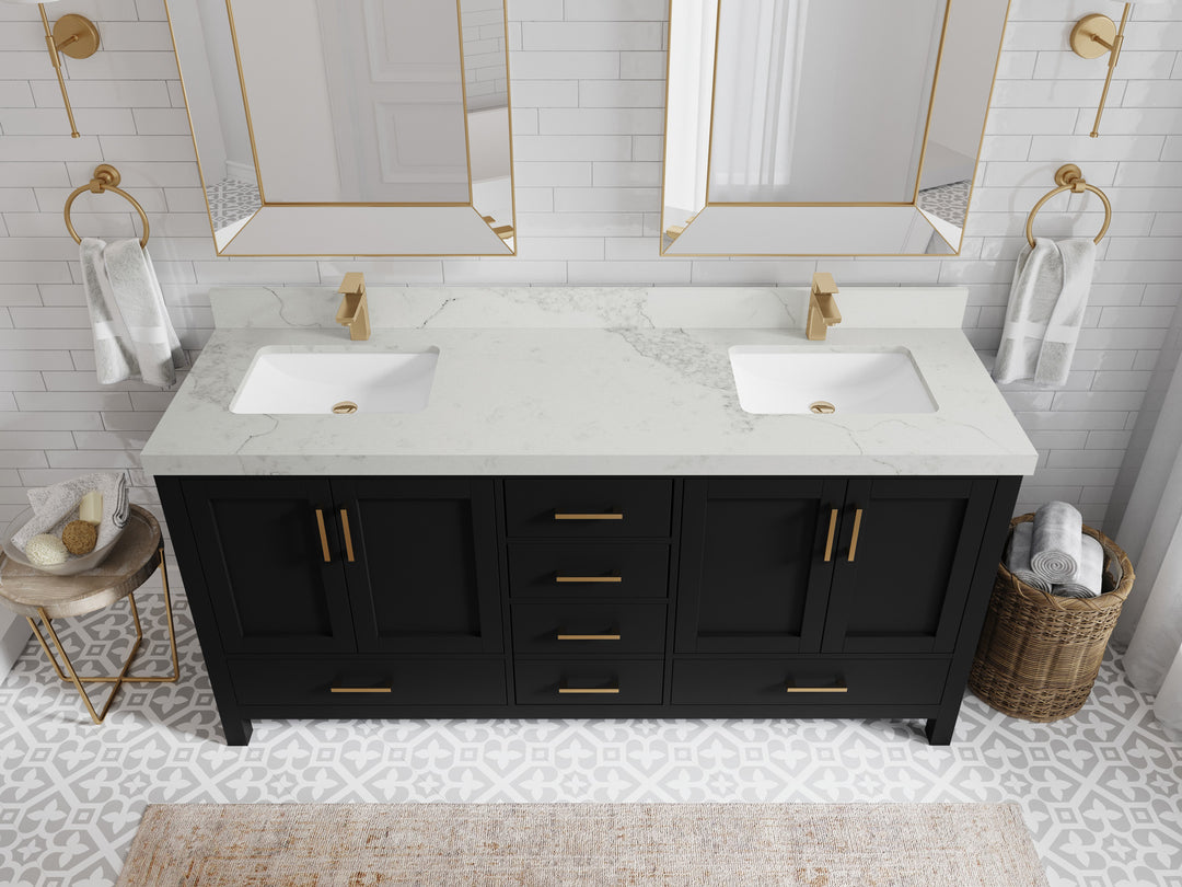 Malibu 72 in. W x 22 in. D Double Sink Bathroom Vanity
