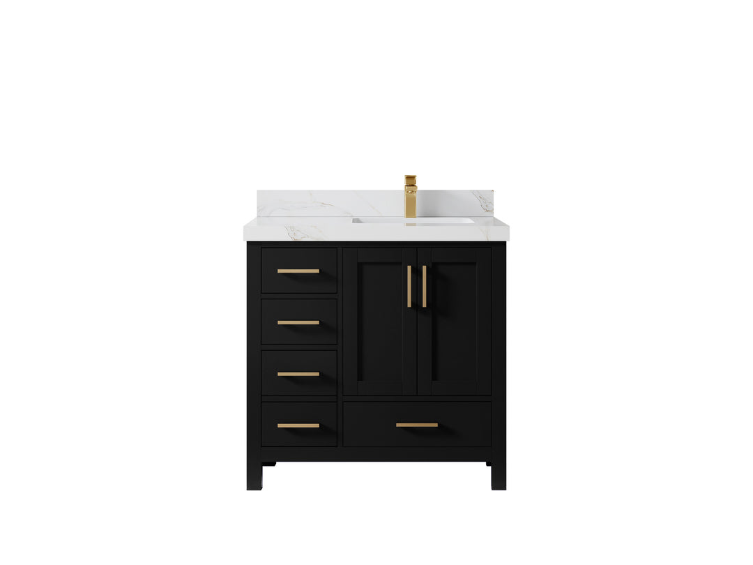 Malibu 36 in. W x 22 in. D Right Offset Sink Bathroom Vanity