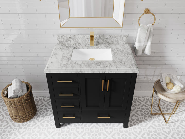 Malibu 36 in. W x 22 in. D Bathroom Vanity Center Sink 2 - photo 44