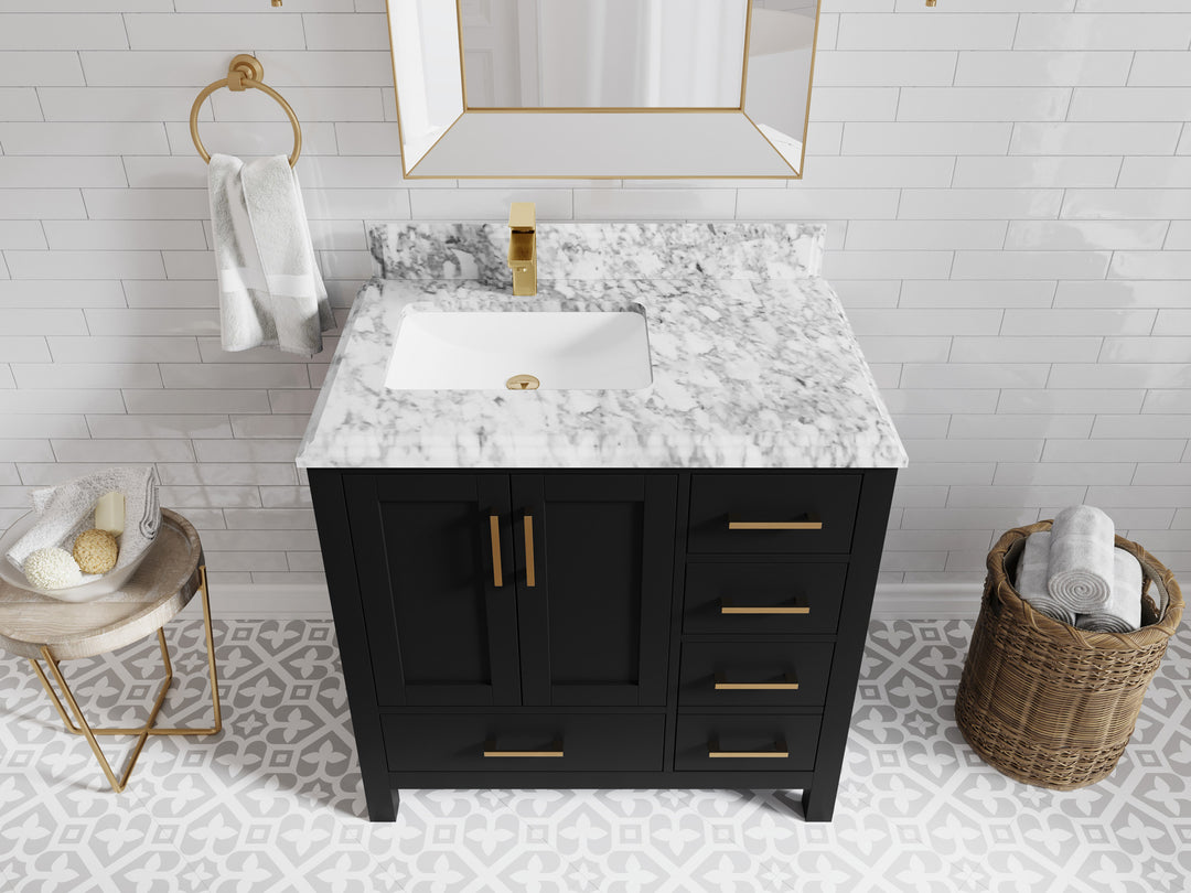 Malibu 36 in. W x 22 in. D Left Offset Sink Bathroom Vanity