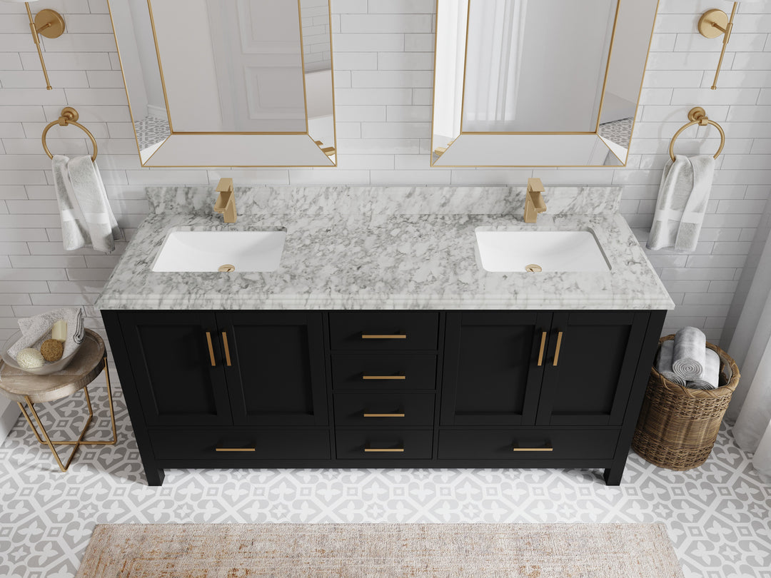 Malibu 72 in. W x 22 in. D Double Sink Bathroom Vanity