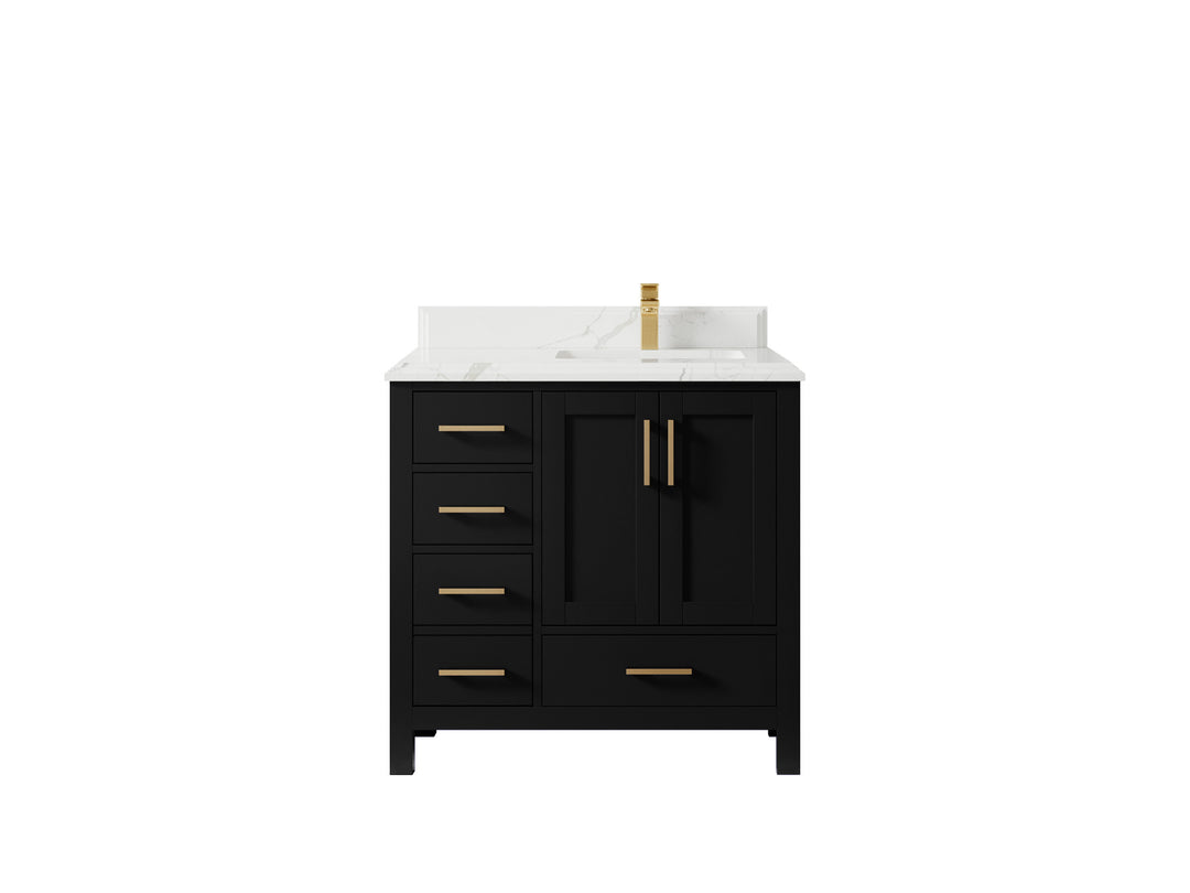 Malibu 36 in. W x 22 in. D Right Offset Sink Bathroom Vanity