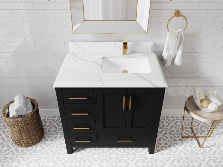 Malibu 36 in. W x 22 in. D Right Offset Sink Bathroom Vanity - photo 24