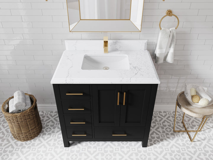 Malibu 36 in. W x 22 in. D Bathroom Vanity Center Sink 2 - photo 24