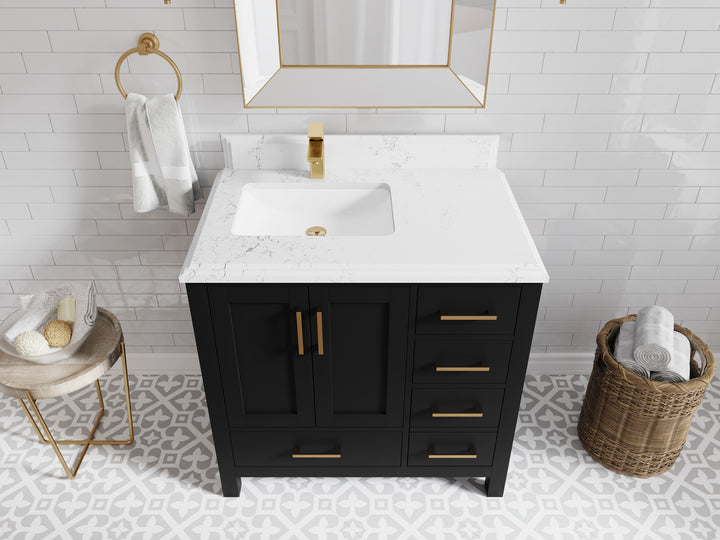 Malibu 36 in. W x 22 in. D Bathroom Vanity Center Sink - photo 26