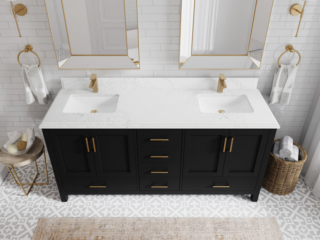 Malibu 72 in. W x 22 in. D Double Sink Bathroom Vanity