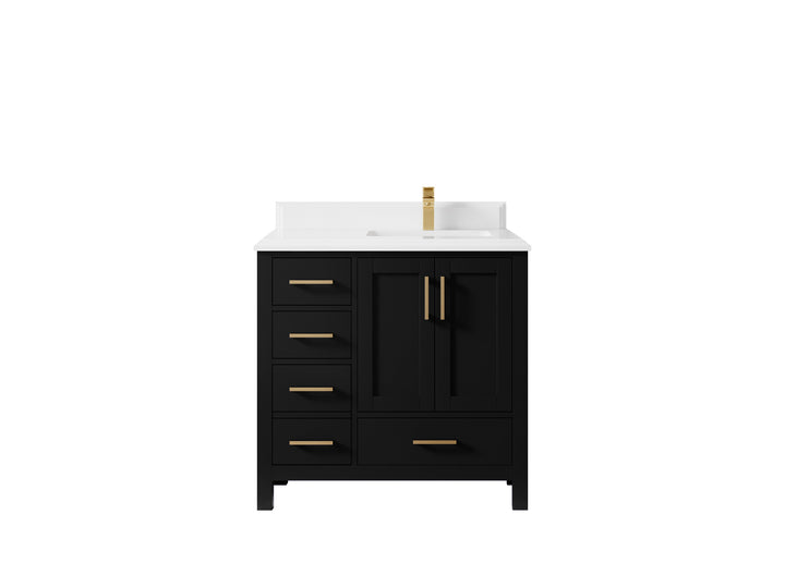 Malibu 36 in. W x 22 in. D Right Offset Sink Bathroom Vanity - photo 29