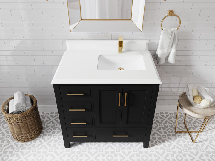 Malibu 36 in. W x 22 in. D Right Offset Sink Bathroom Vanity - photo 28