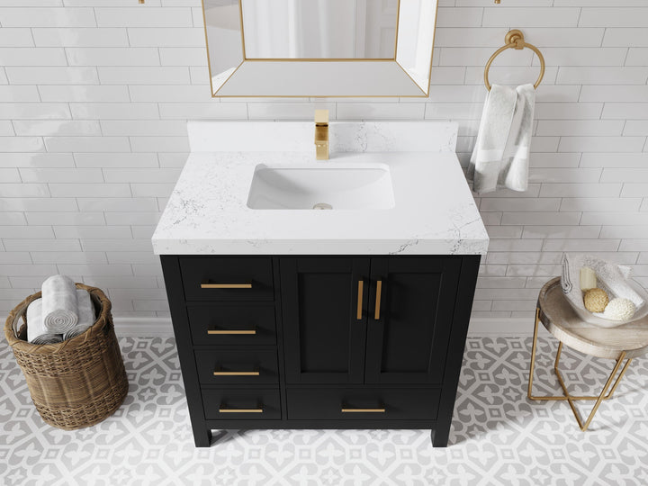 Malibu 36 in. W x 22 in. D Bathroom Vanity Center Sink 2 - photo 28