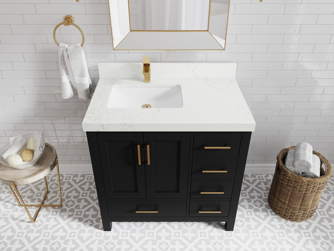 Malibu 36 in. W x 22 in. D Bathroom Vanity Center Sink