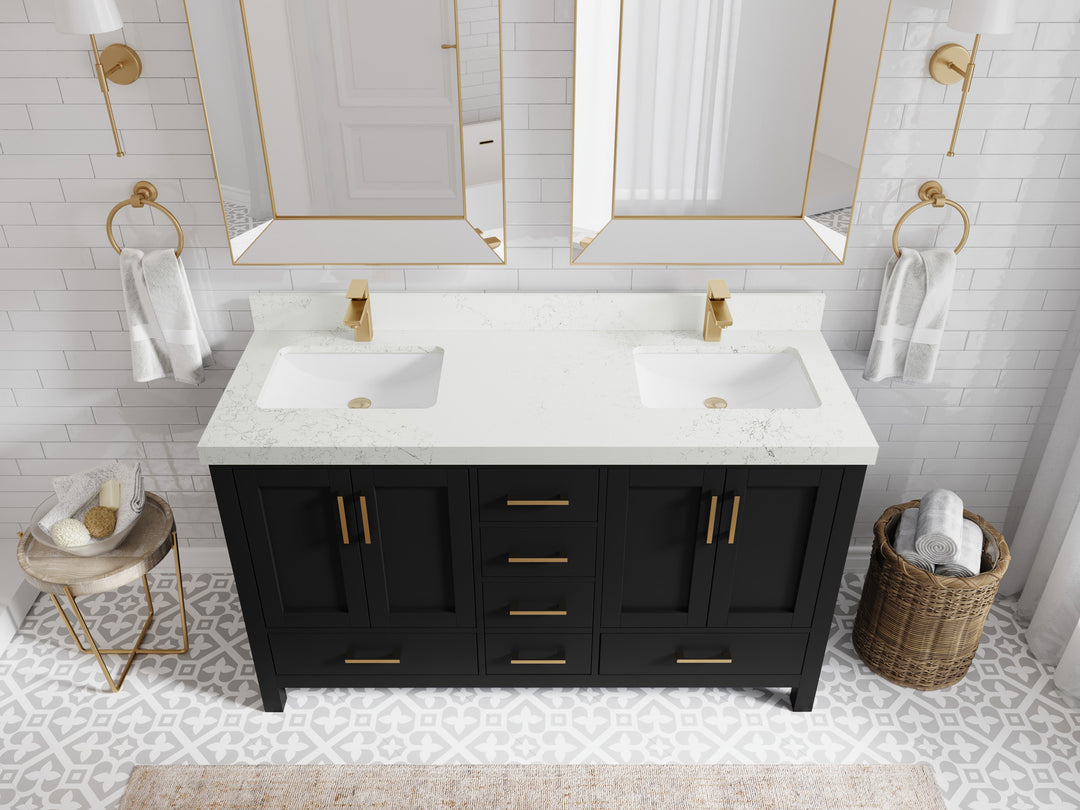 Malibu 60 in. W x 22 in. D Double Sink Bathroom Vanity