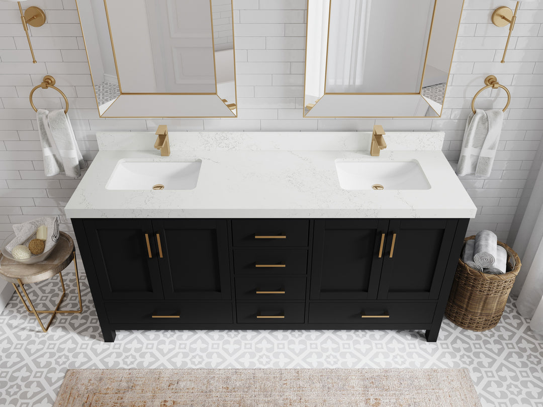 Malibu 72 in. W x 22 in. D Double Sink Bathroom Vanity