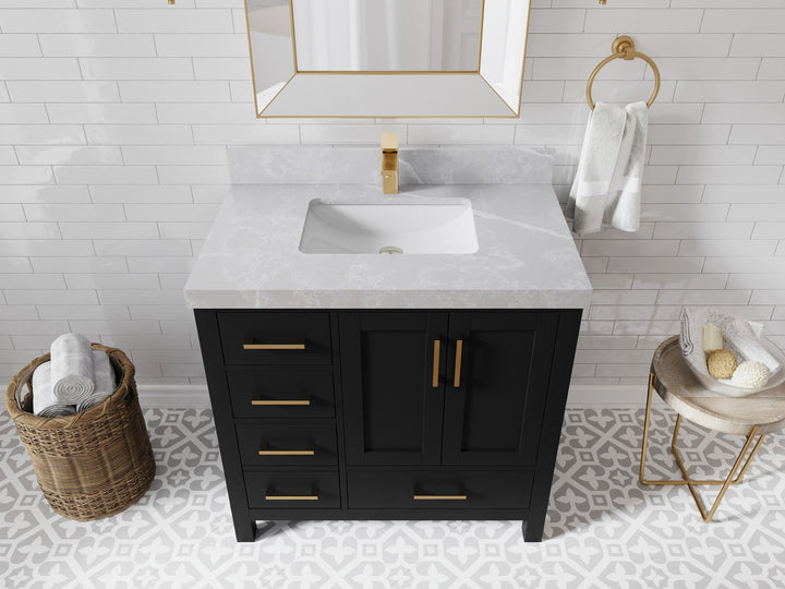 Malibu 36 in. W x 22 in. D Bathroom Vanity Center Sink 2 - photo 30